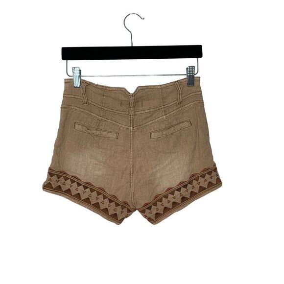 Free People Linen Blend Embroidered Shorts - Picture 6 of 7